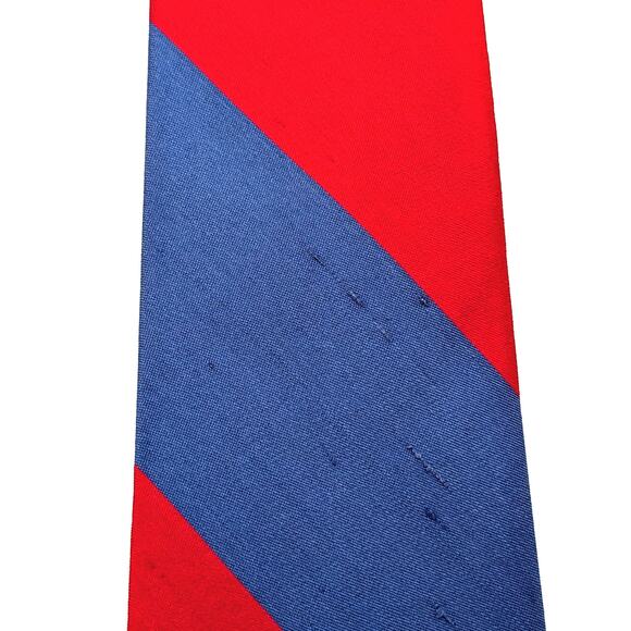 Vintage Countess Mara Tie Slubbed Silk Diagonal Stripe Shantung MCM Made in USA - Picture 3 of 8